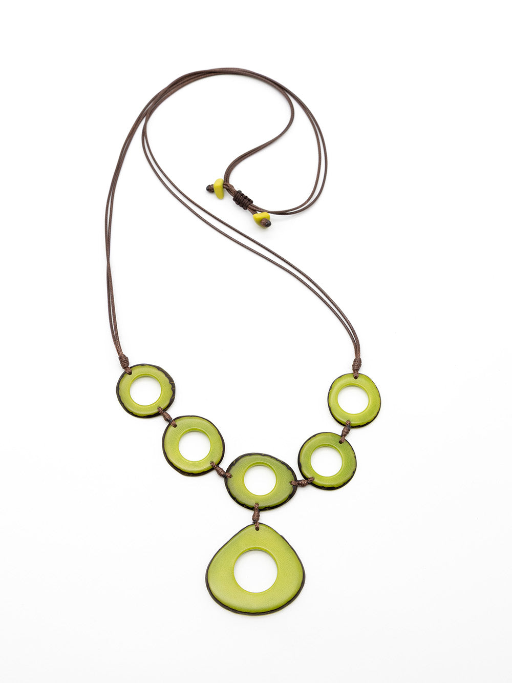 Halskette Lucia Apfelgrün - La Tagua Nuss