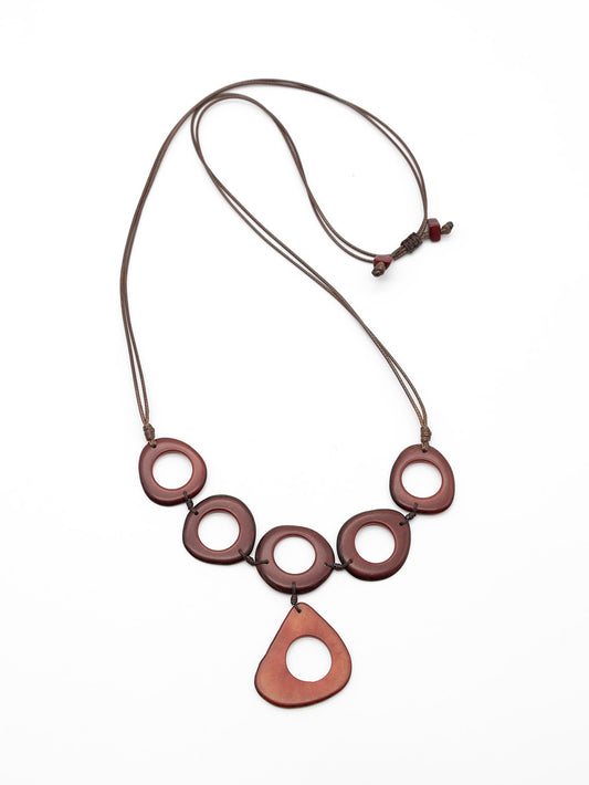 Halskette Lucia Bordeaux - La Tagua Nuss