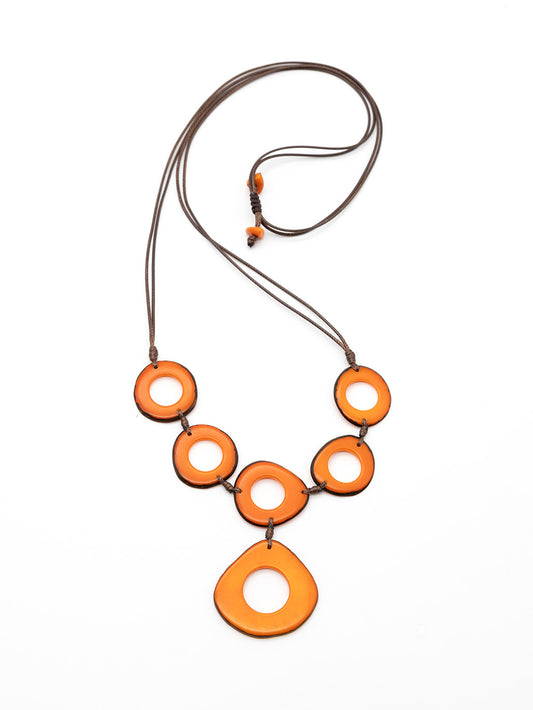 Halskette Lucia Orange - La Tagua Nuss