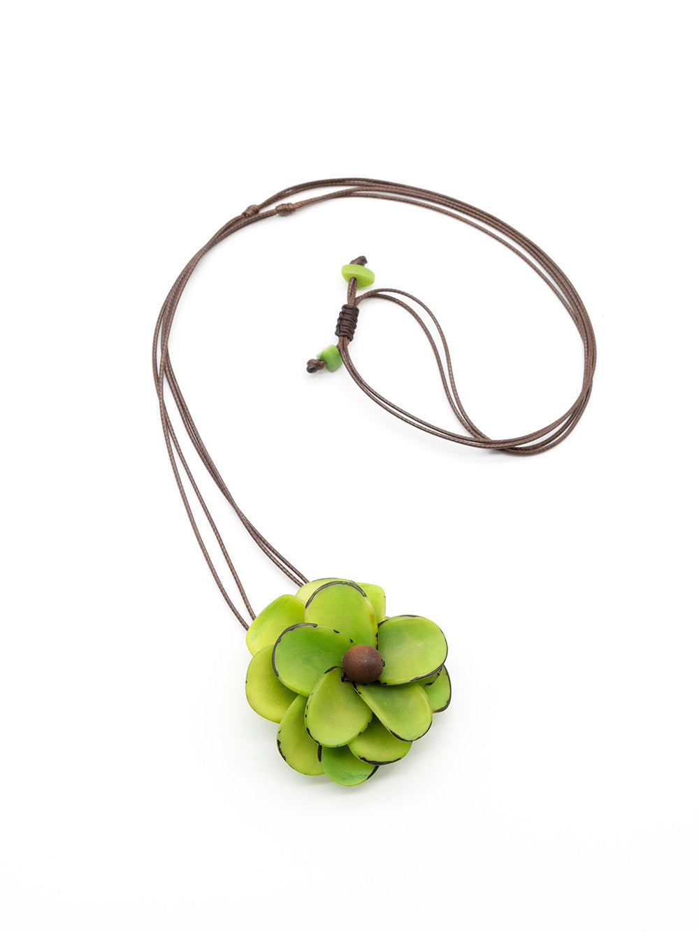 Halskette Rosa Grün - La Tagua Nuss