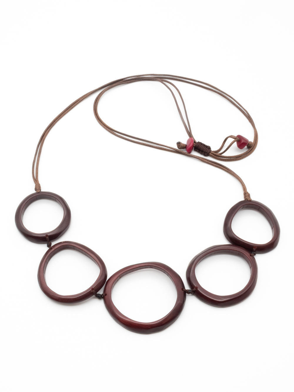 Halskette Samy Bordeaux - La Tagua Nuss