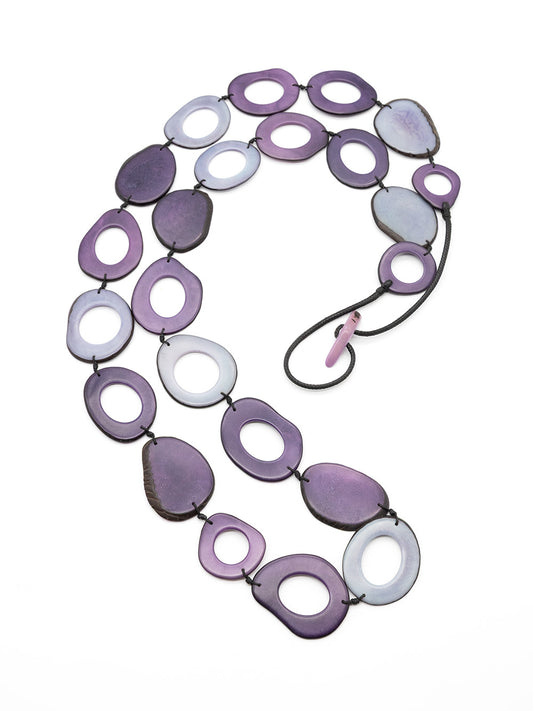 Halskette Nina lila - La Tagua Nuss