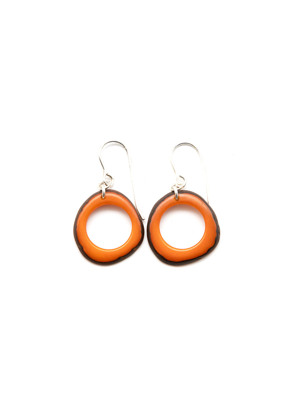 Ohrringe Daniret Orange - La Tagua Nuss Ohrringe silber