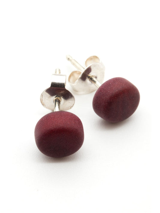 Ohrstecker Topiti bordeaux - La Tagua Nuss Ohrringe silber