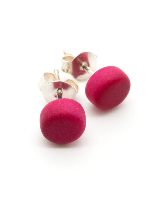 Ohrstecker Topiti pink - La Tagua Nuss Ohrringe silber