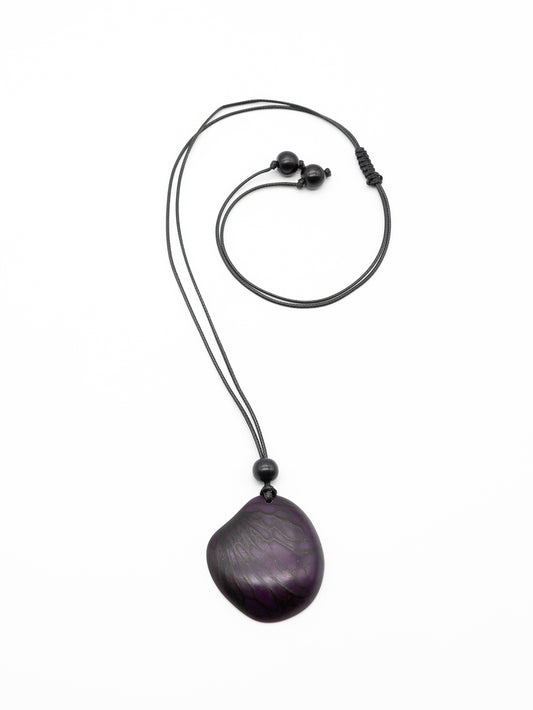 Halskette Zebra lila - La Tagua Nuss