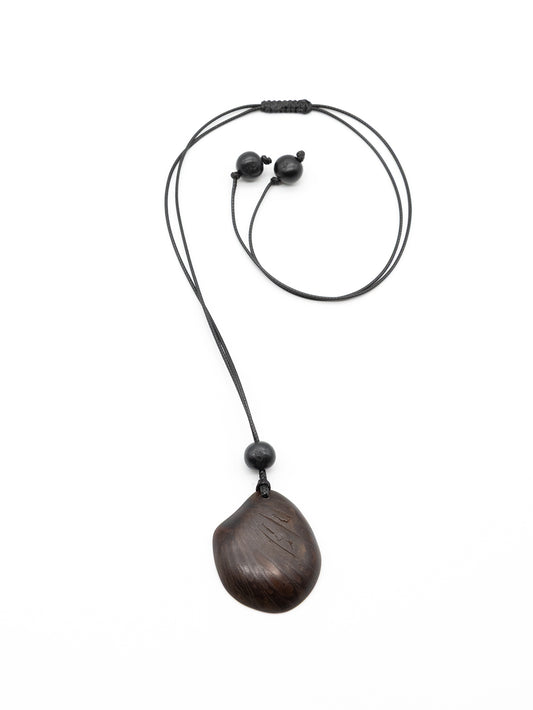 Halskette Zebra schwarz - La Tagua Nuss