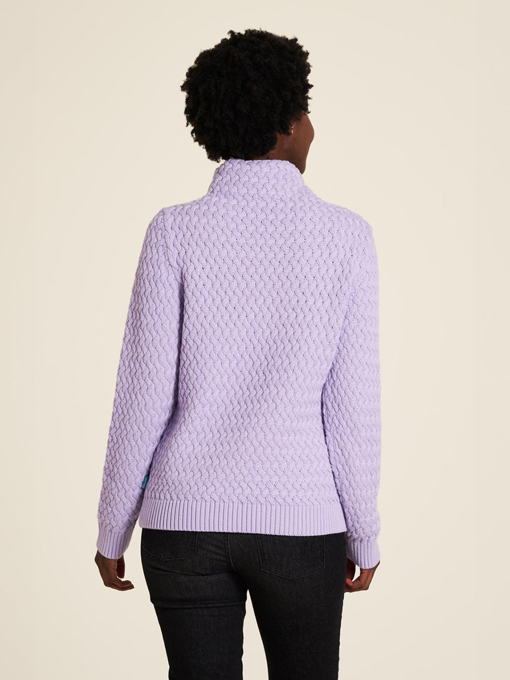 Warm lilac turtleneck sweater