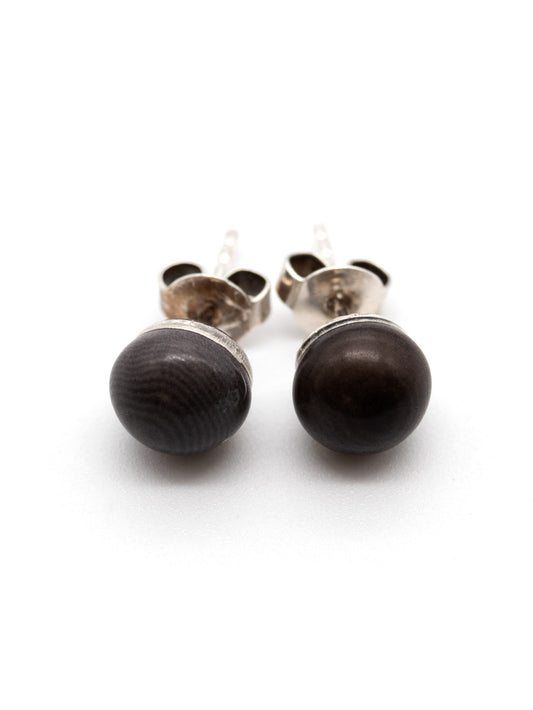 Ohrstecker Bopo dunkelgrau - La Tagua Nuss Ohrringe silber