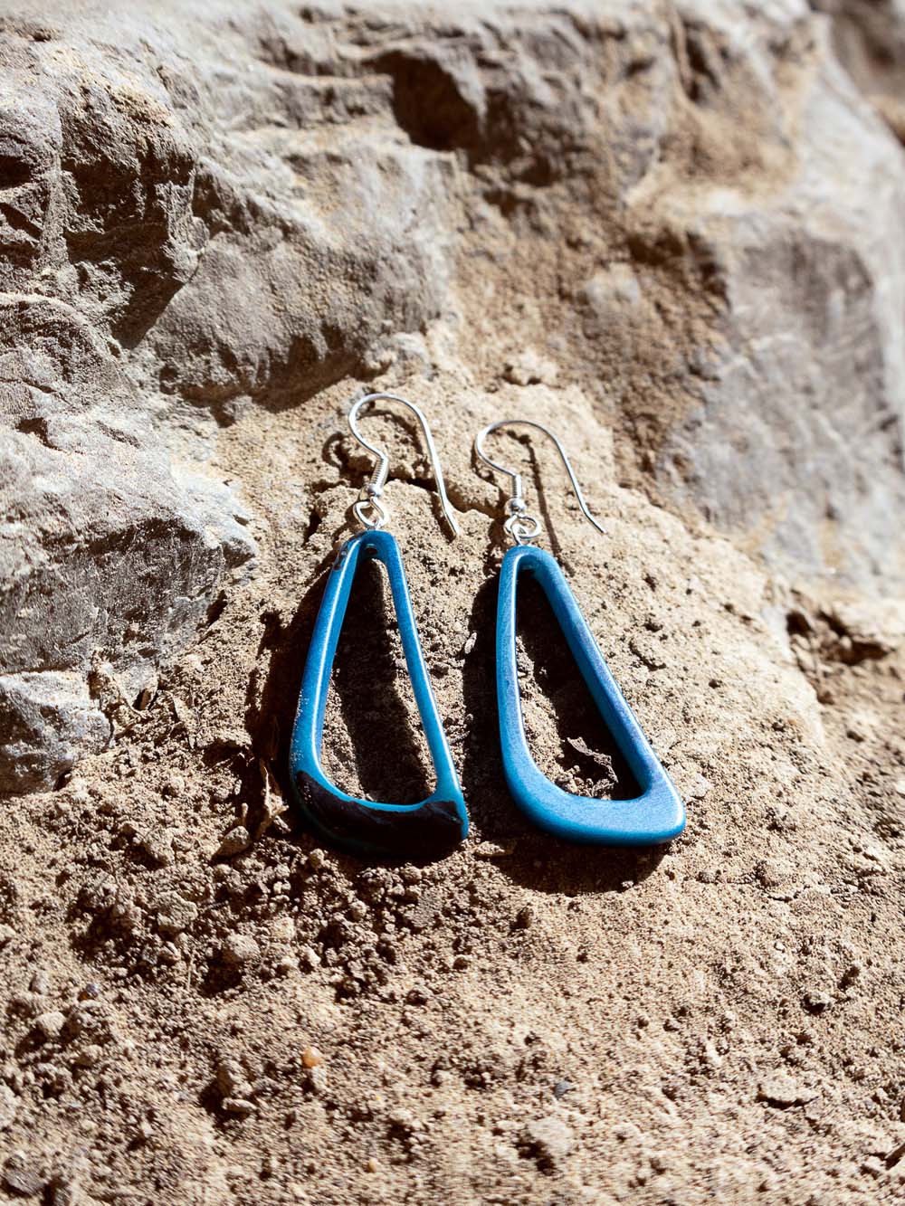 Earrings Celiret blue - LaTagua nut silver