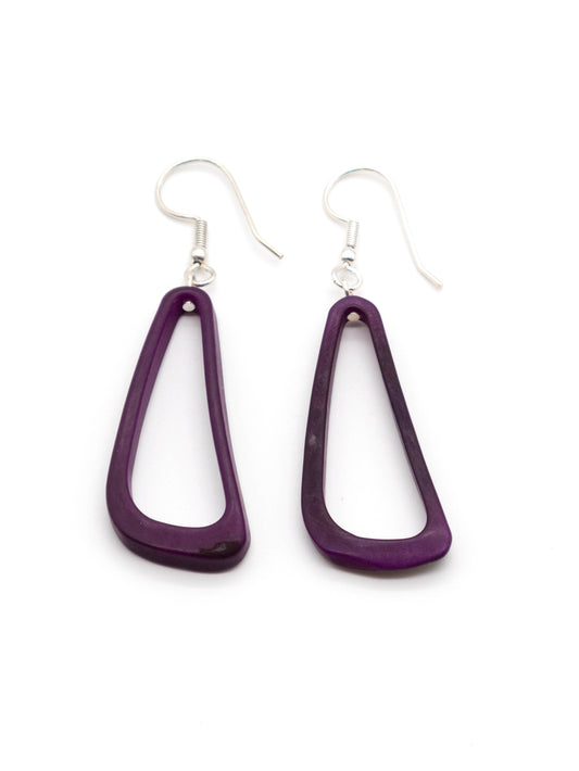 Earrings Celiret purple - LaTagua nut silver