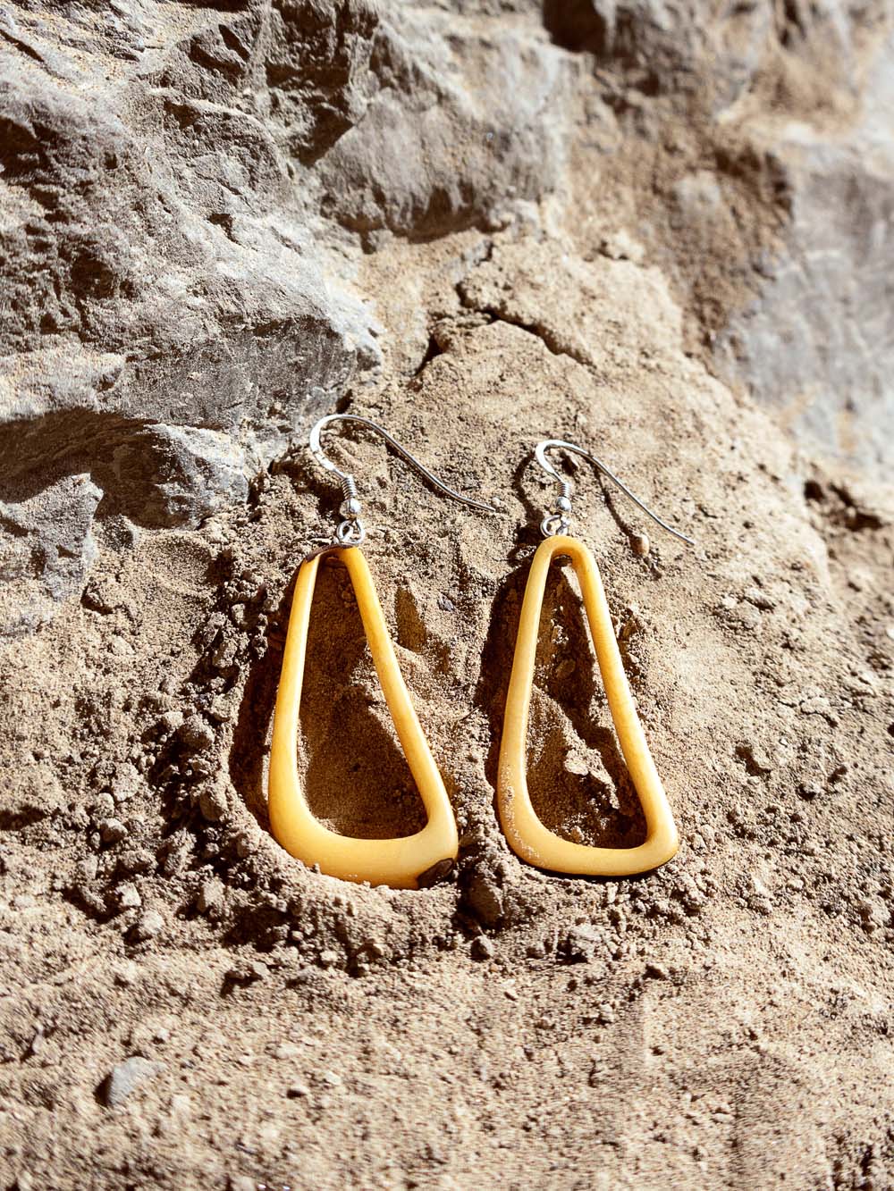 Earrings Celiret natural - LaTagua nut silver