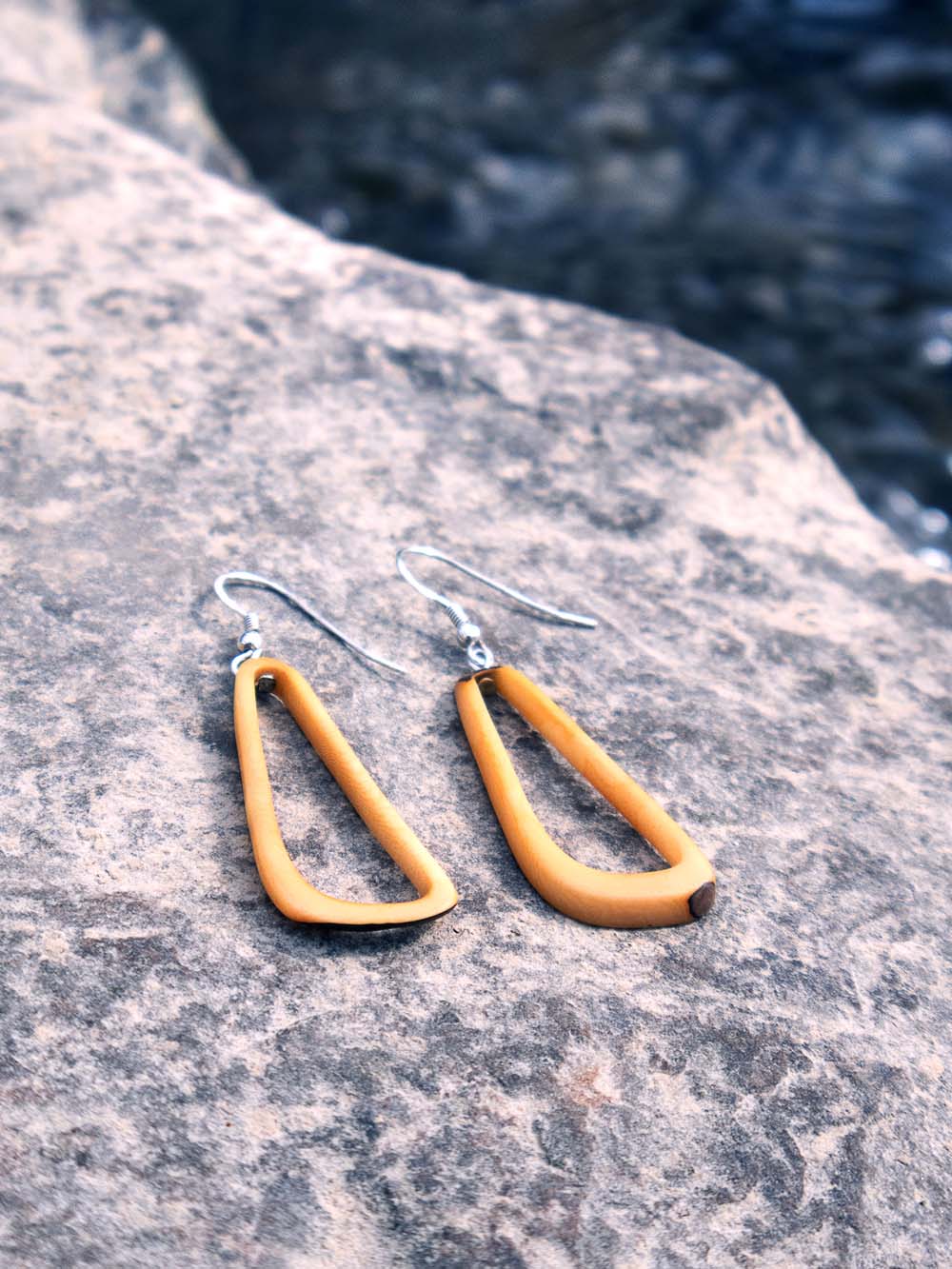 Earrings Celiret natural - LaTagua nut silver