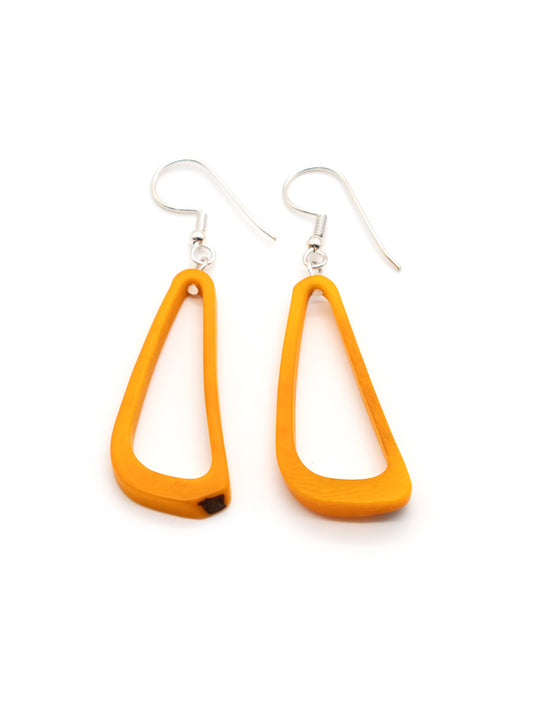 Ohrringe Celiret gelb/orange - La Tagua Nuss silber