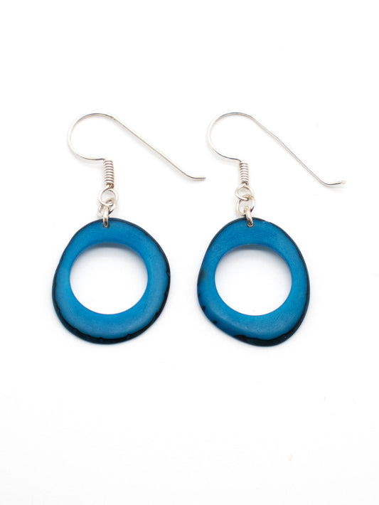 Earrings Doniret blue - LaTagua nut earrings silver