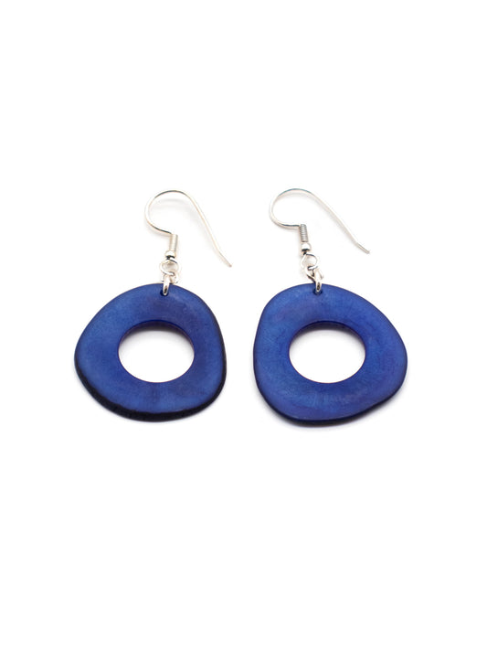 Earrings Doniret blue - LaTagua nut earrings silver