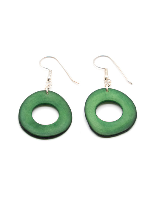Ohrringe Doniret smaragd - La Tagua Nuss Ohrringe silber