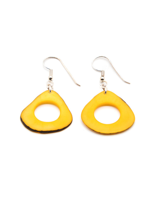 Earrings Doniret yellow - LaTagua nut earrings silver