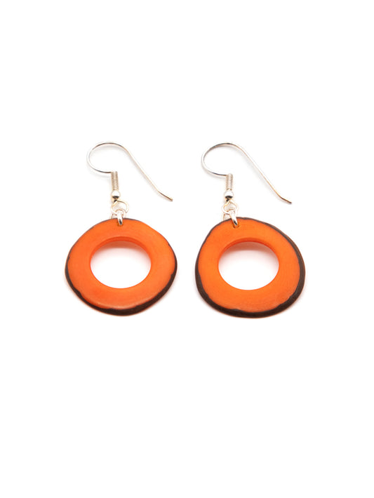 Earrings Doniret orange - LaTagua nut earrings silver