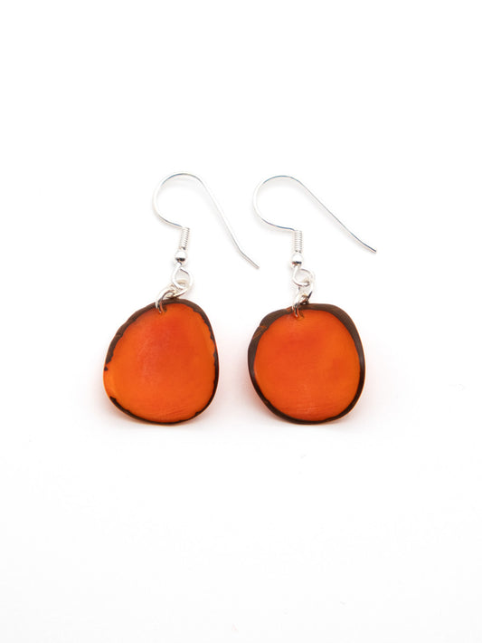 Earrings Lararet orange - LaTagua nut silver