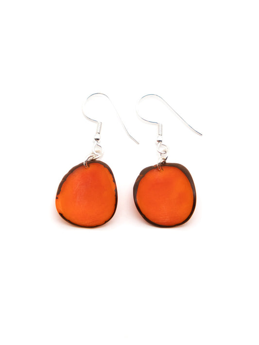 Earrings Lararet orange - LaTagua nut silver
