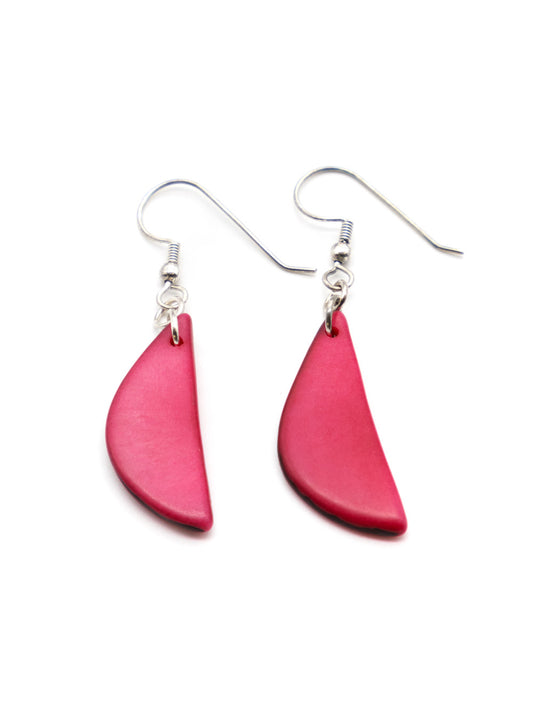 Ohrringe Rakeret pink - La Tagua Nuss Ohrringe silber