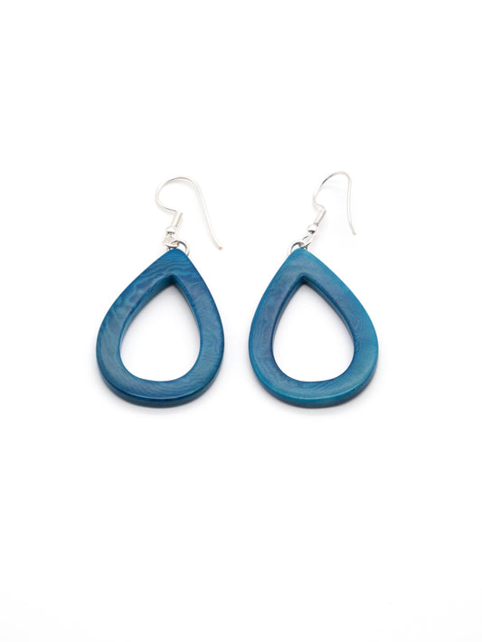 Ohrringe Samyret blau - La Tagua Nuss silber