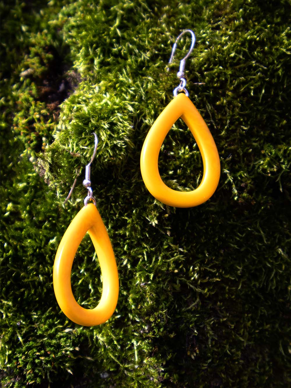 Earrings Samyret yellow - LaTagua nut silver