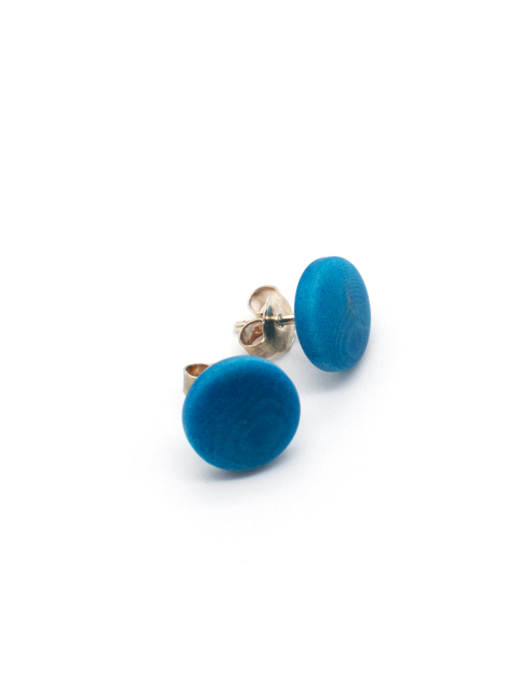 Stud earrings Topo blue - LaTagua nut earrings silver