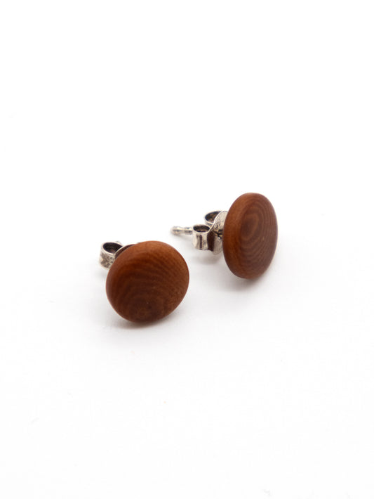 Stud earrings Topo brown - LaTagua nut earrings silver