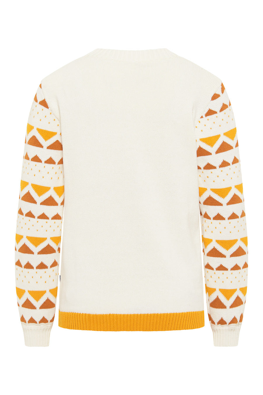 patterned knitted sweater ocre