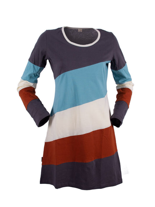 striped long sleeve dress M