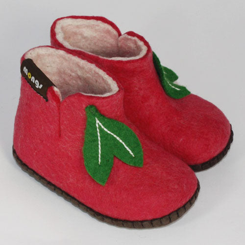 Baby Mongs pink - children's felt slippers